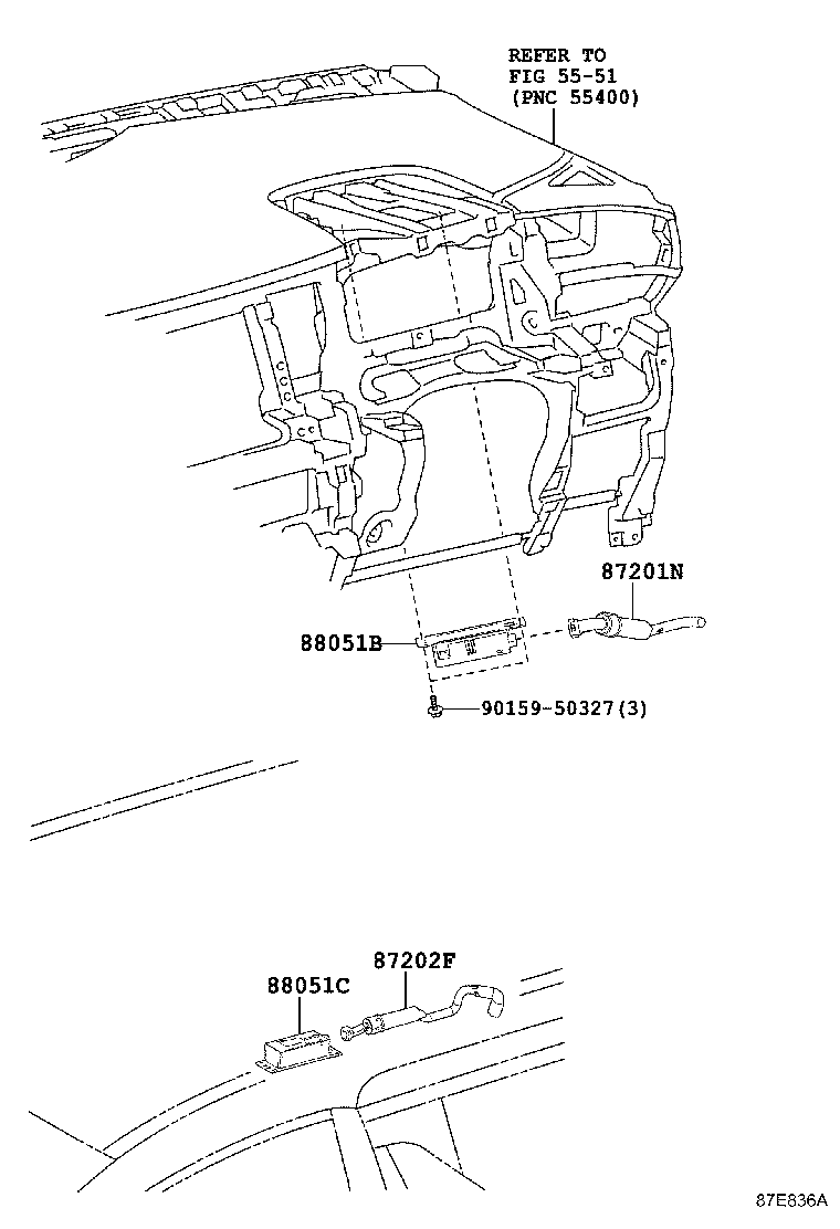 87202-58030 DUCT SUB-ASSY, AIR, REAR product image