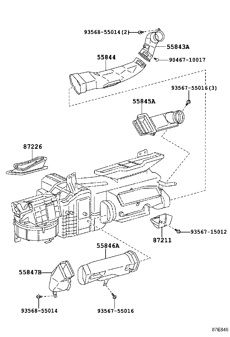 55847-14100 DUCT, HEATER TO REGISTER, NO.5 product image