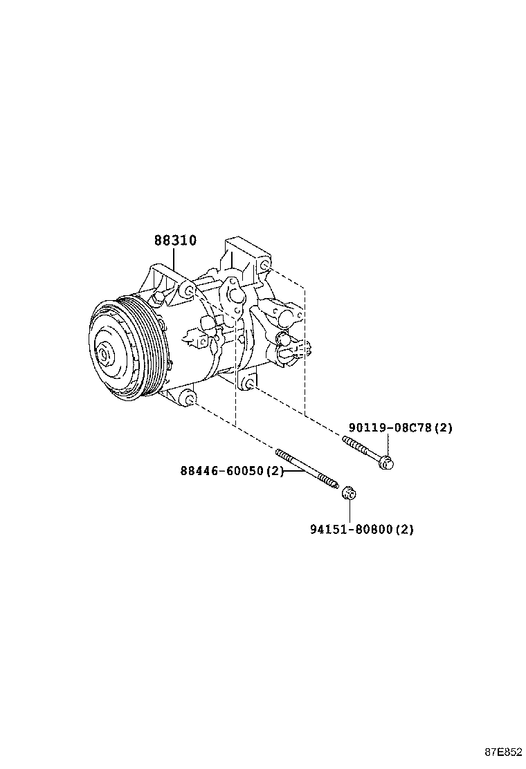 88310-12A70 COMPRESSOR ASSY, W/PULLEY product image
