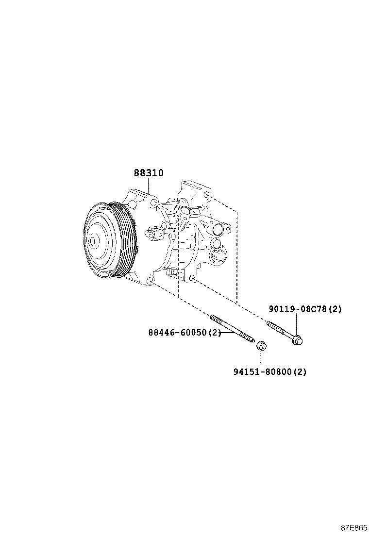 88310-1A840 COMPRESSOR ASSY, W/PULLEY product image