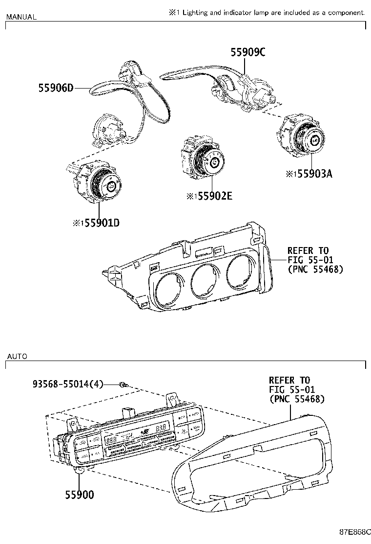 55901-12240 CONTROL SUB-ASSY, HEATER, NO.1 product image