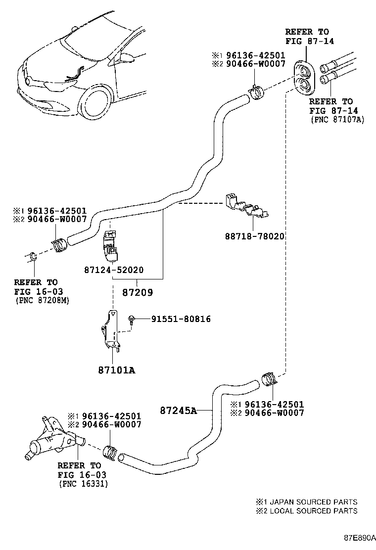 87209-02230 HOSE SUB-ASSY, WATER product image