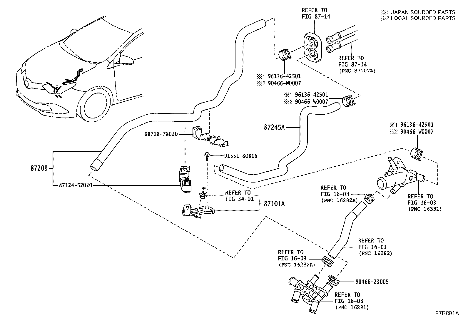 87209-02230 HOSE SUB-ASSY, WATER product image
