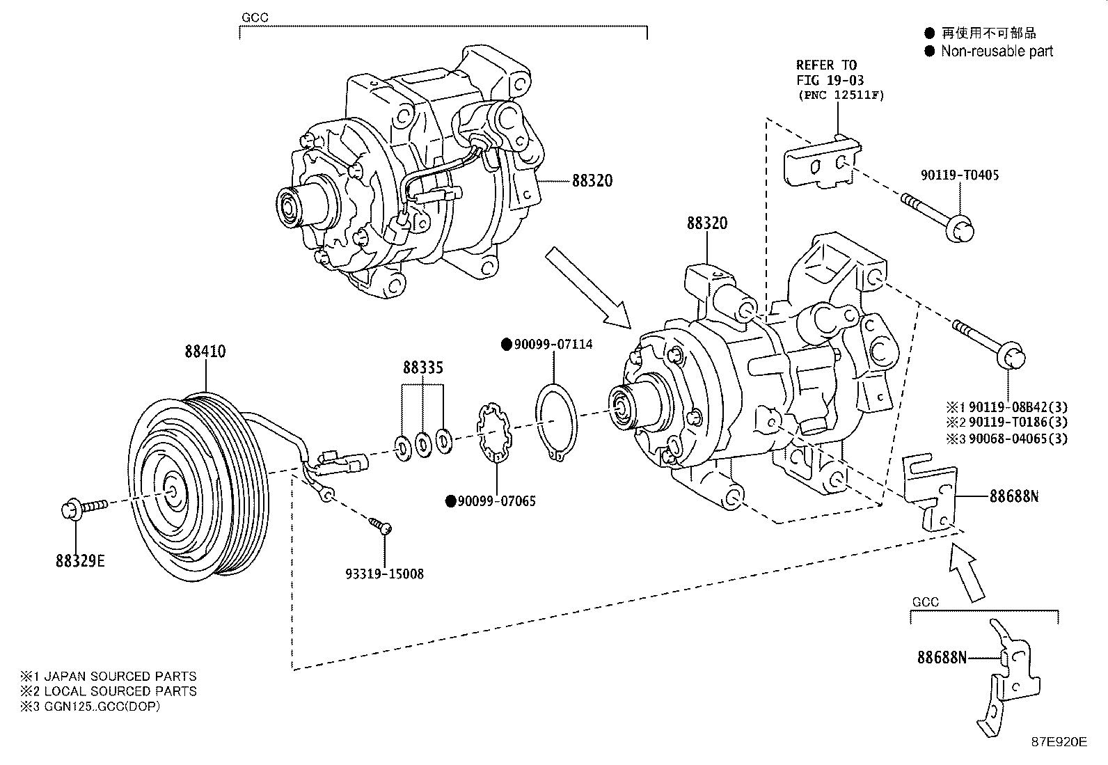 Toyota 88310-0KA90 COMPRESSOR, W/MAGNET CLUTCH
