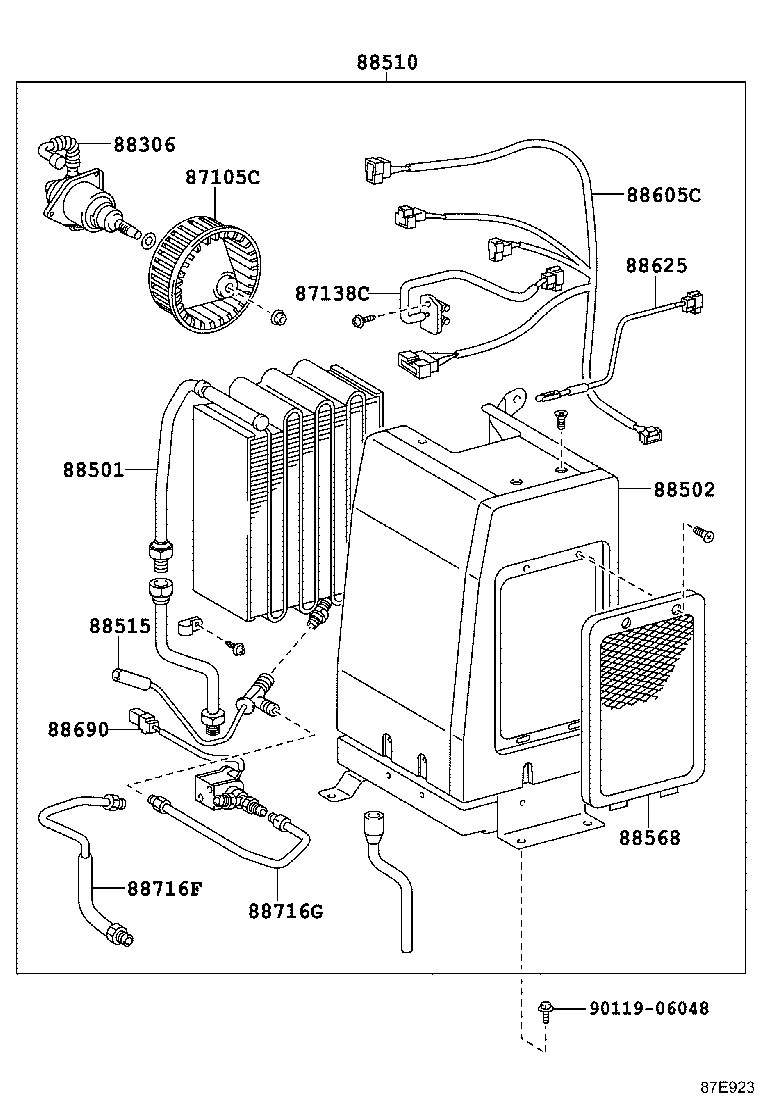 88539-60211 HOSE, COOLER UNIT DRAIN, NO.1 product image