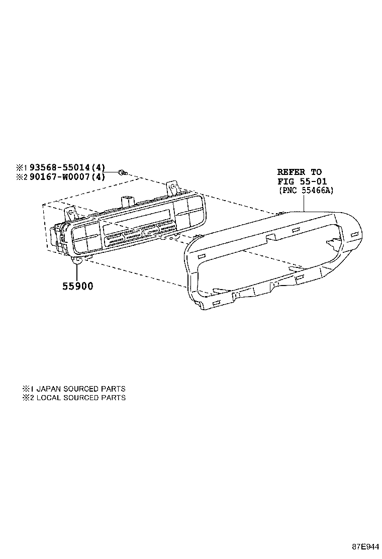 55902-12190 CONTROL SUB-ASSY, HEATER, NO.2 product image