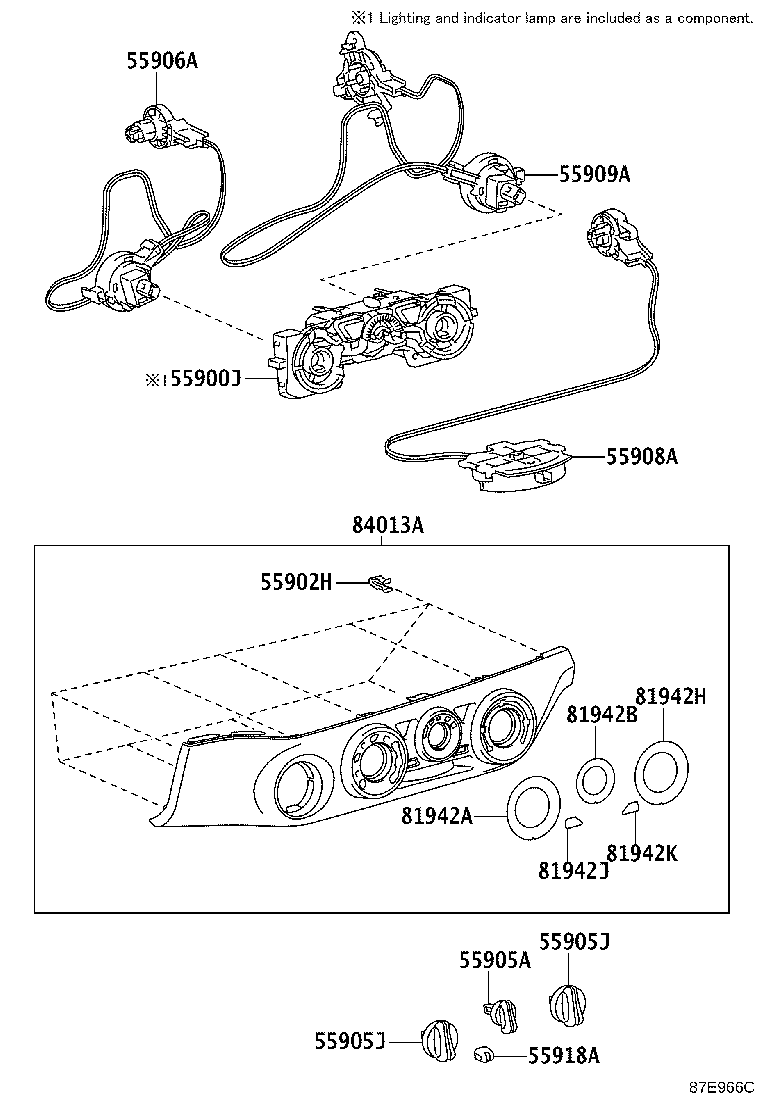 55908-0K080 CABLE SUB-ASSY, AIR INLET DAMPER CONTROL product image