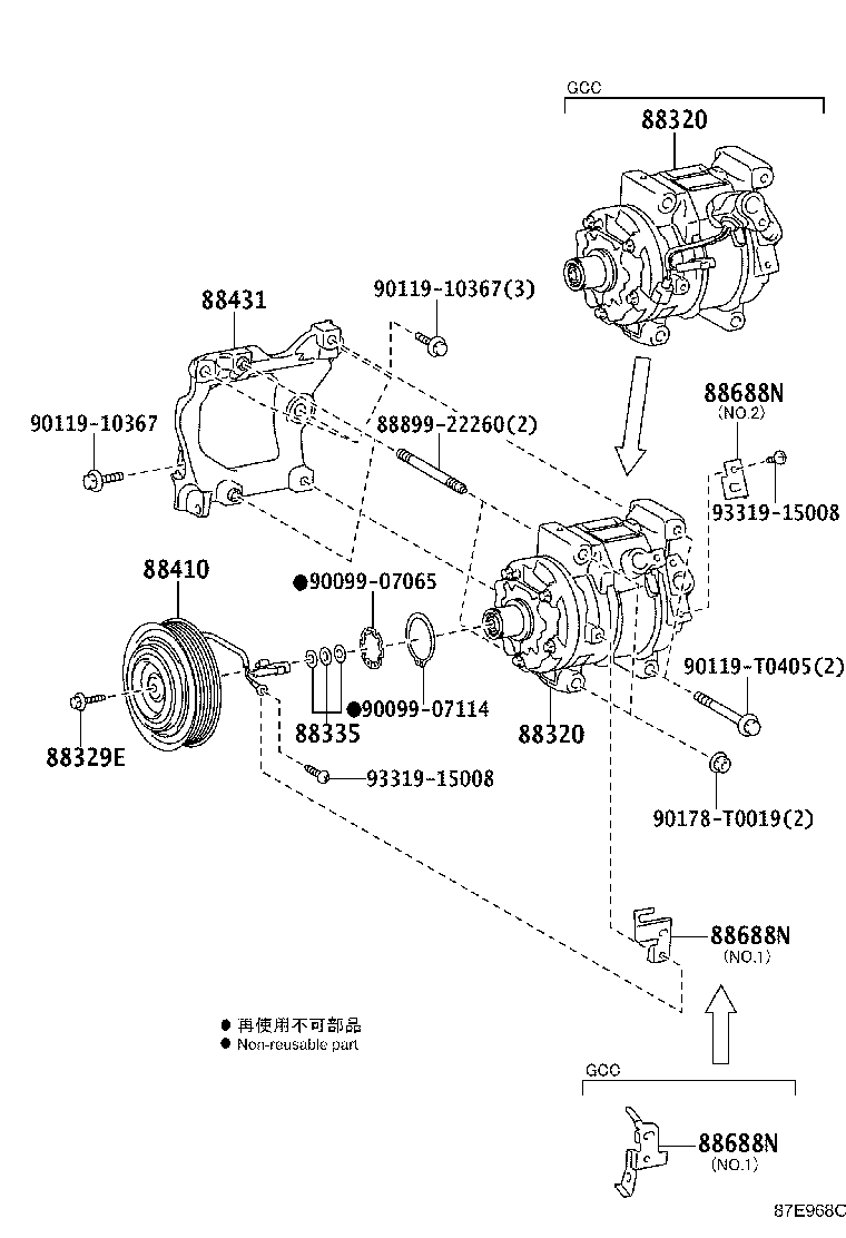 88310-0KA40 COMPRESSOR, W/MAGNET CLUTCH product image