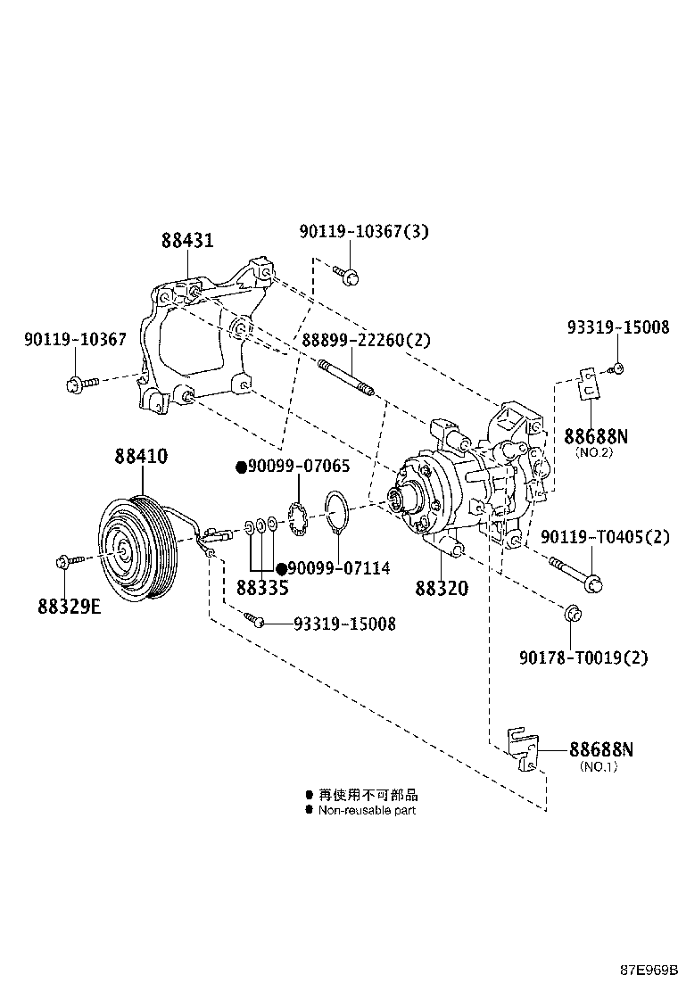 88310-0KB60 COMPRESSOR, W/MAGNET CLUTCH product image