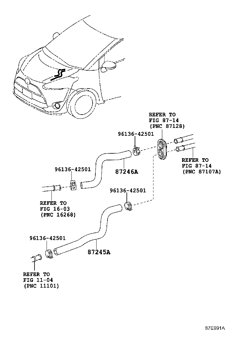 87245-52270 HOSE, HEATER WATER, OUTLET A product image