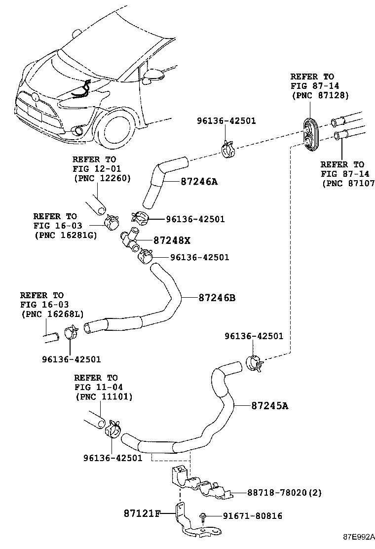 87245-52270 HOSE, HEATER WATER, OUTLET A product image