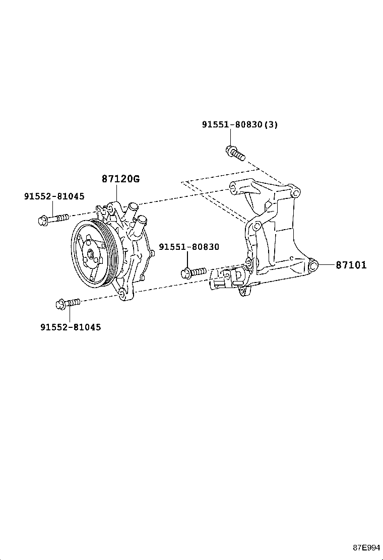 87101-60020 BRACKET SUB-ASSY, VISCOUS HEATER NO.1 product image