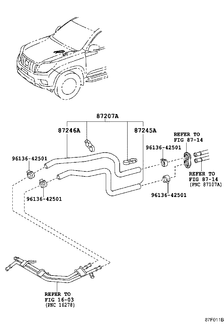 87209-60E81 HOSE, HEATER WATER, OUTLET A product image