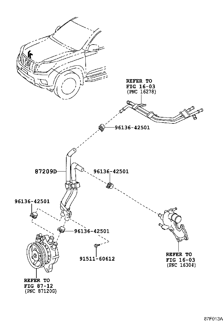 87245-60M30 HOSE, HEATER WATER, OUTLET A product image