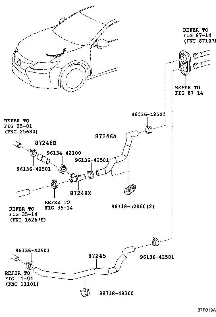 87245-33800 HOSE, HEATER WATER, OUTLET A product image