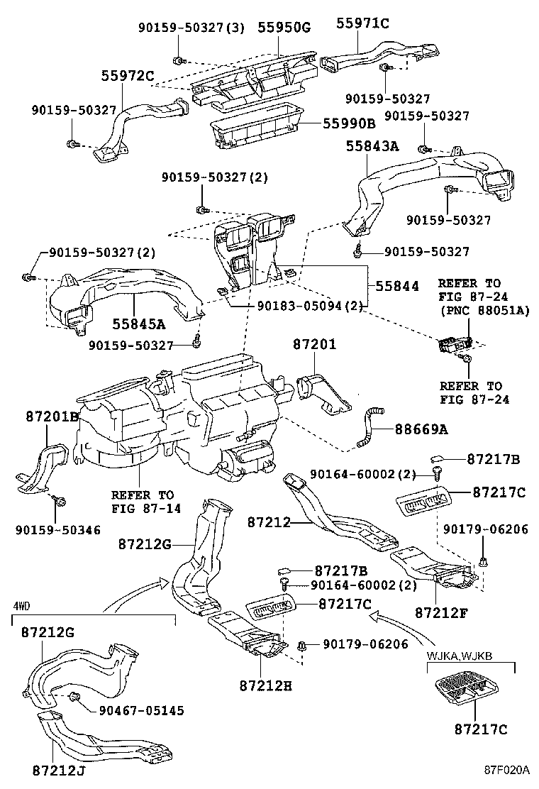 87211-30580 DUCT, AIR, REAR SIDE NO.1 product image