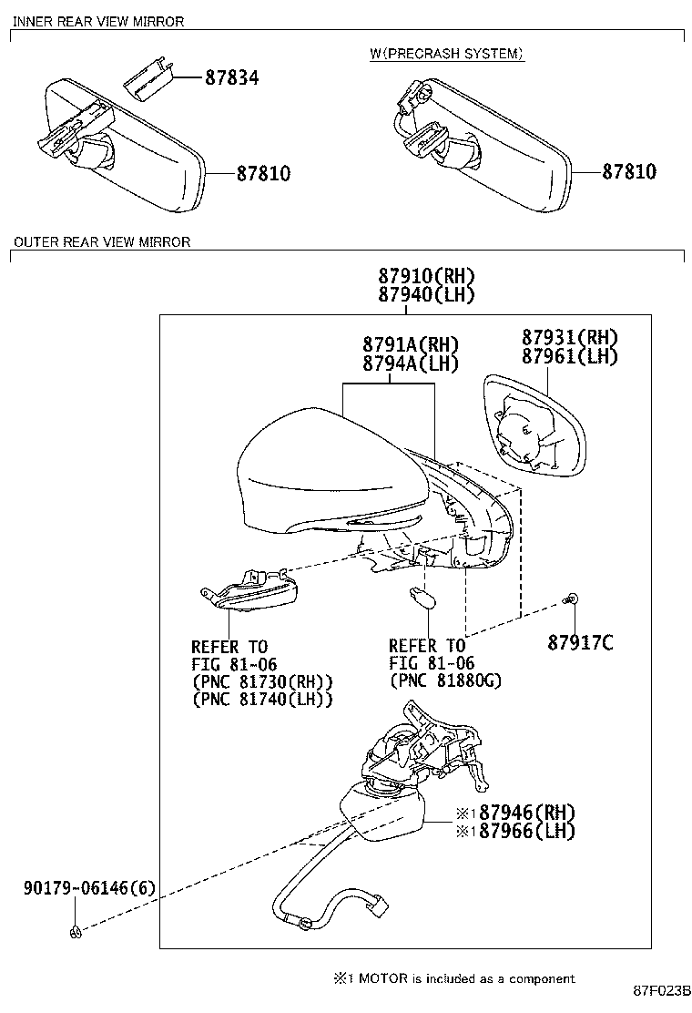 87931-33B50 OUTER MIRROR, RH product image