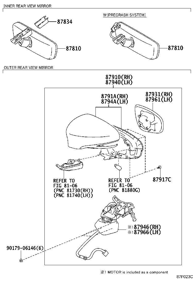 87961-30D30 MIRROR OUTER, LH product image