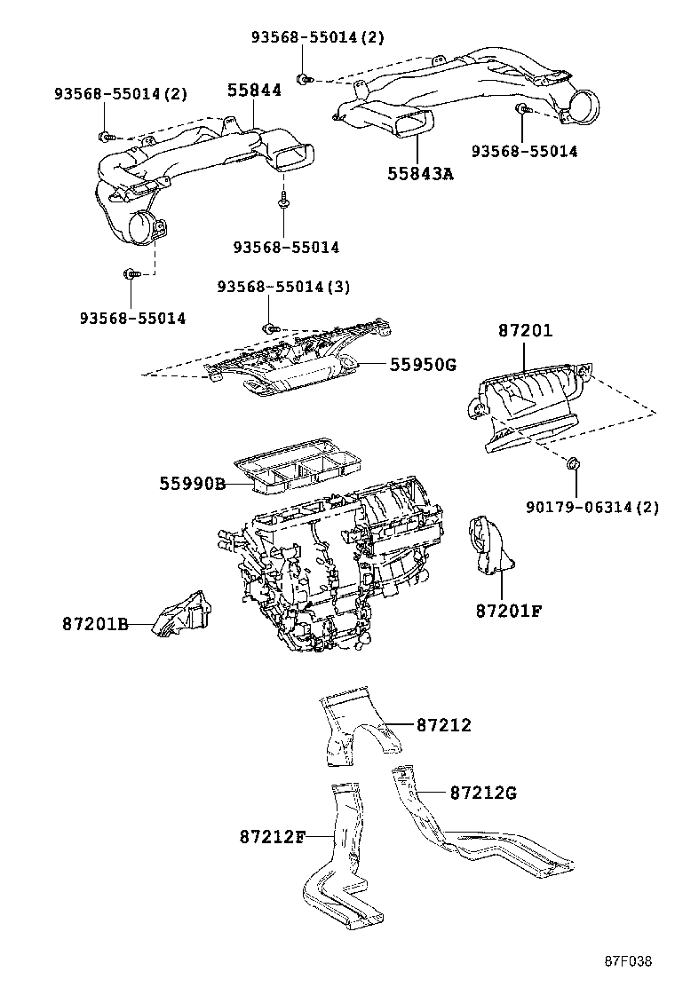 55950-12320 NOZZLE ASSY, DEFROSTER product image