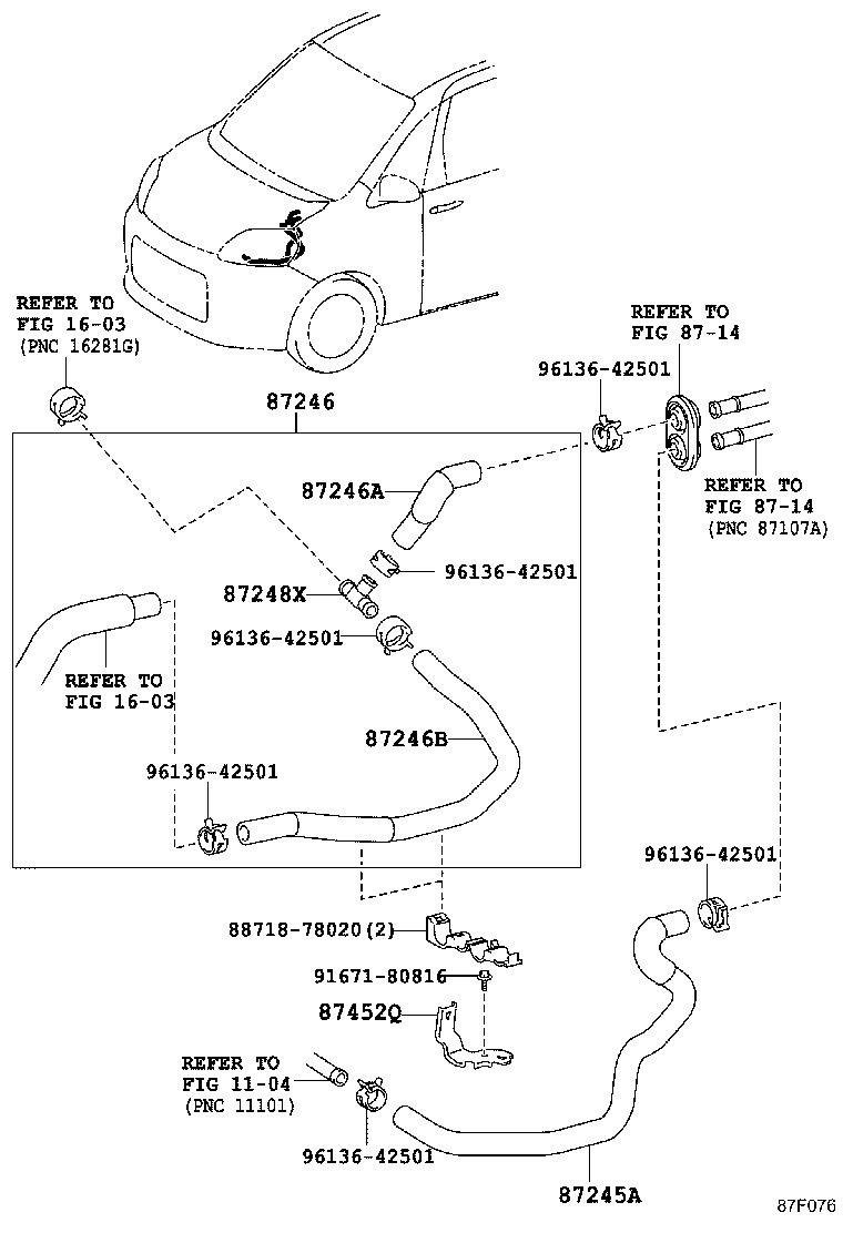 87209-52360 HOSE, HEATER WATER, OUTLET product image