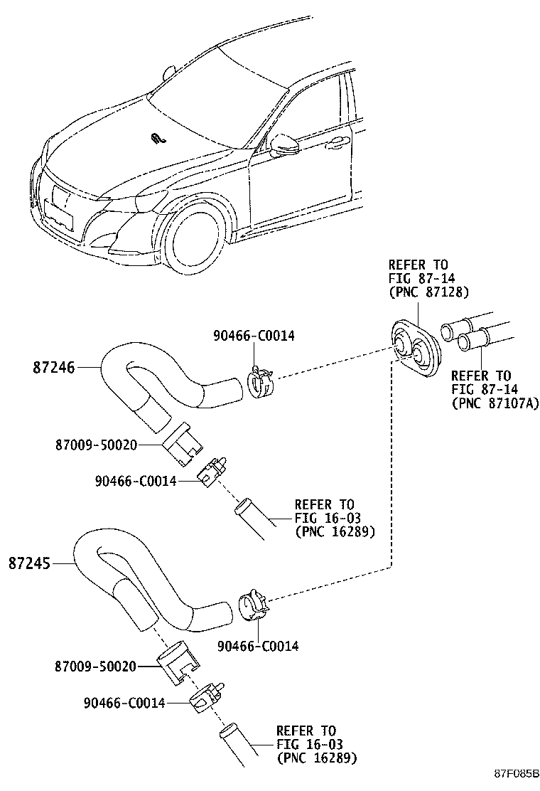 87245-0N050 HOSE, HEATER WATER, INLET product image