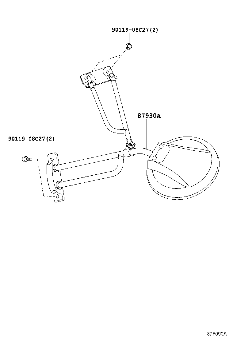 87902-0S020 ARM SUB-ASSY, OUTER REAR VIEW MIRROR, RH product image