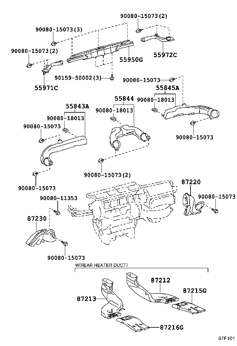 55844-04090 DUCT, HEATER TO REGISTER, NO.2 product image