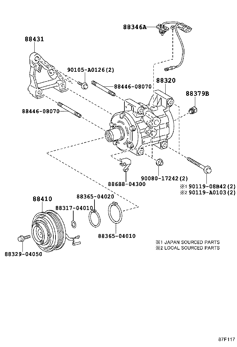 88320-04070 COMPRESSOR ASSY, COOLER product image