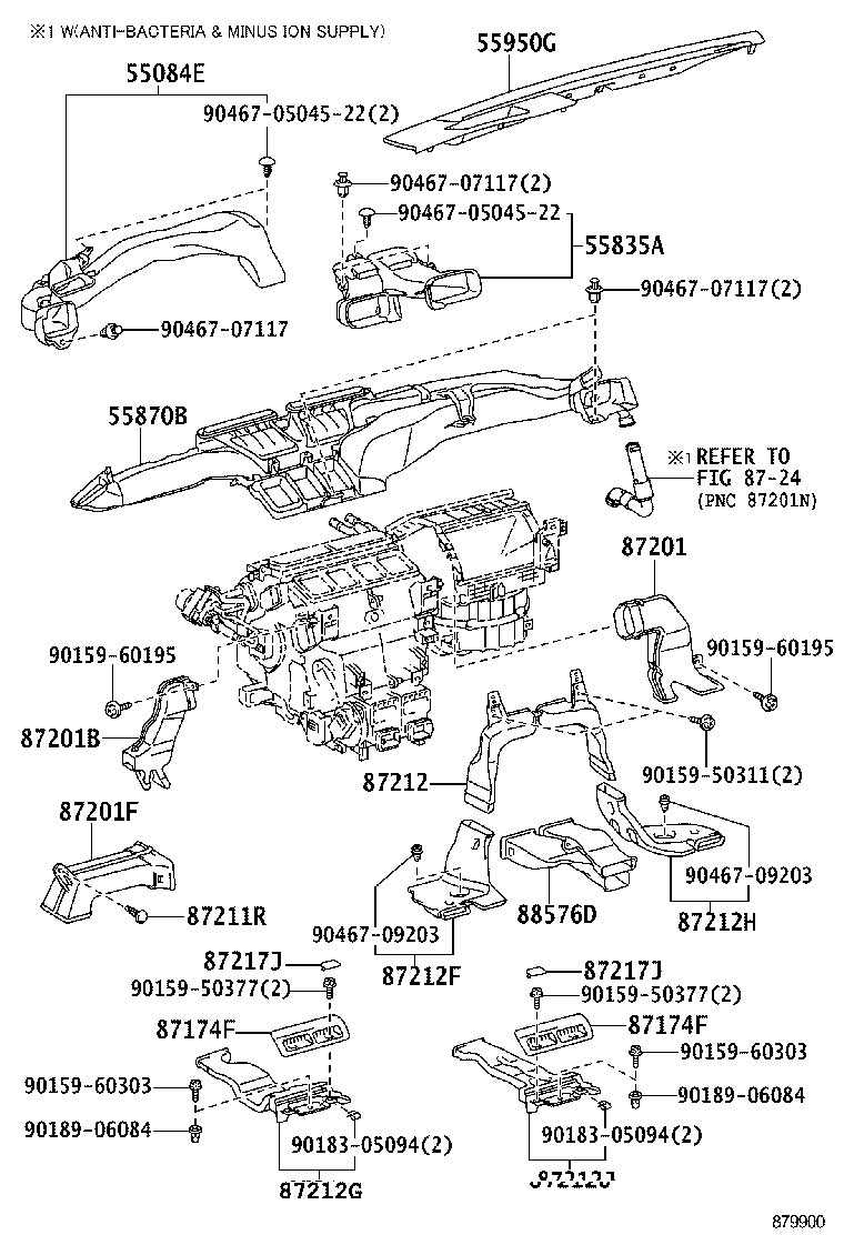 55870-60050 DUCT ASSY, HEATER TO REGISTER product image