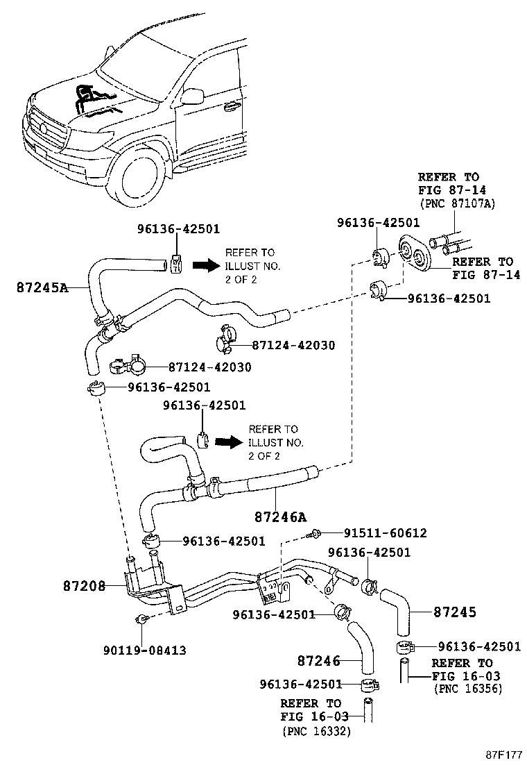 87245-60C00 HOSE, HEATER WATER, OUTLET A product image