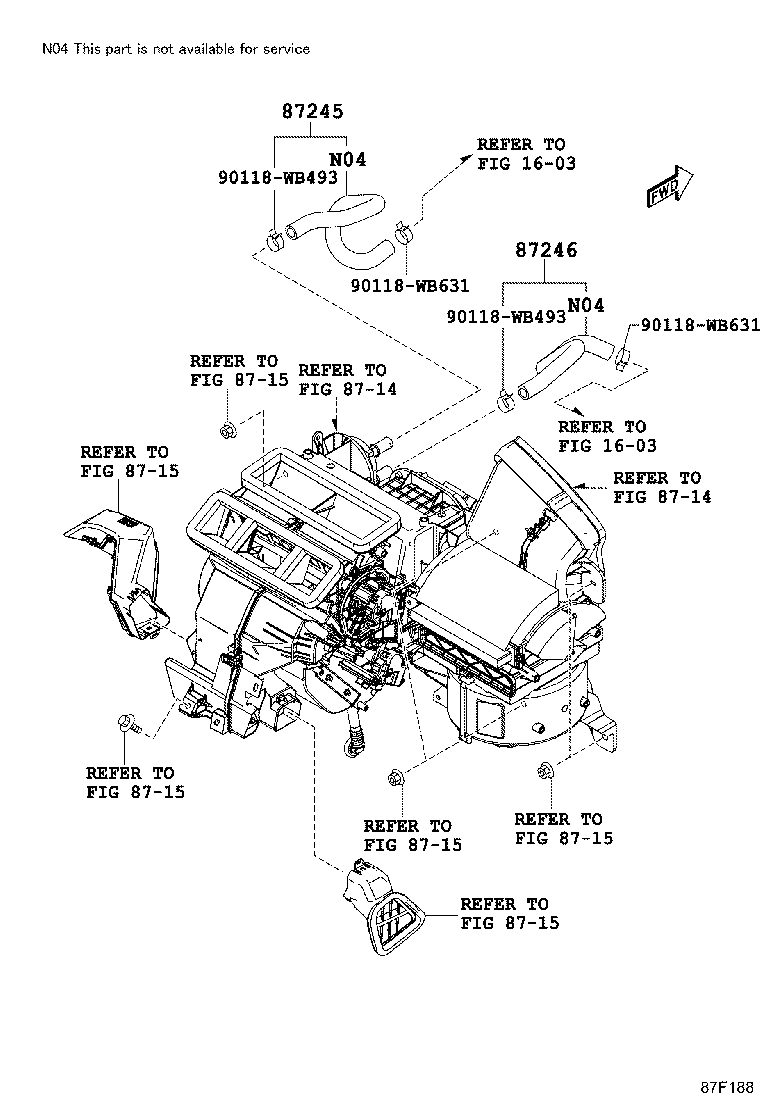 87245-WB003 HOSE, HEATER WATER, INLET product image