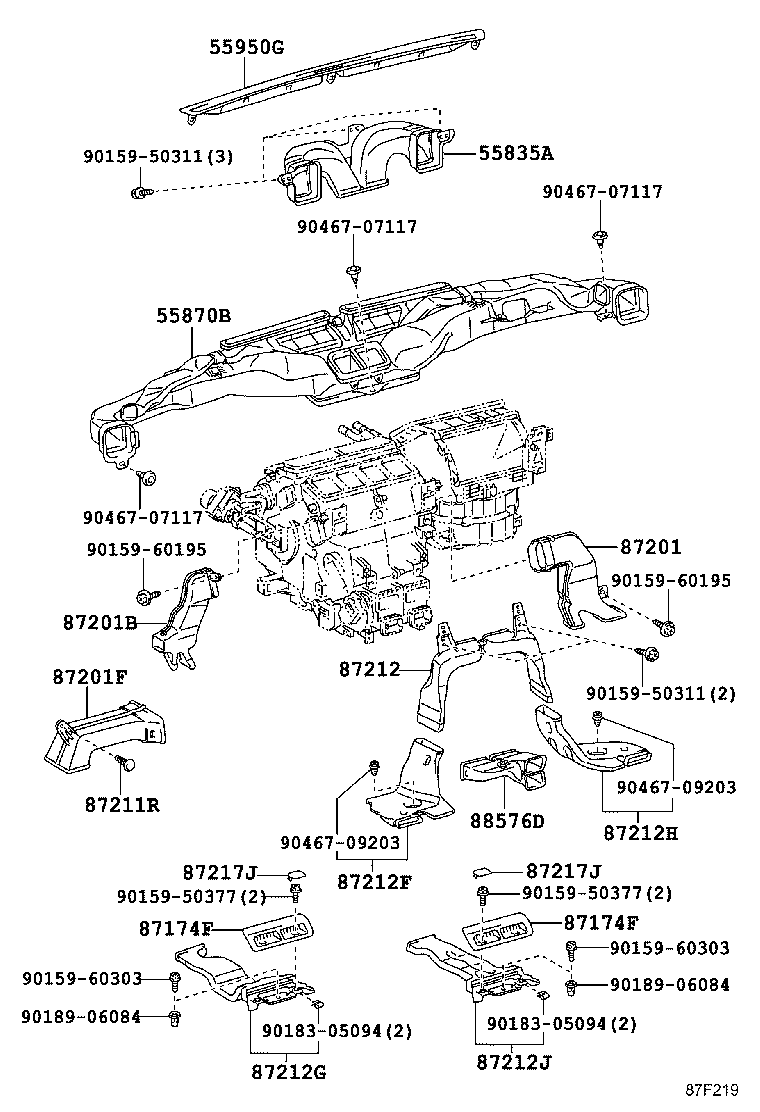 87201-60101 DUCT SUB-ASSY, AIR, NO.2 product image