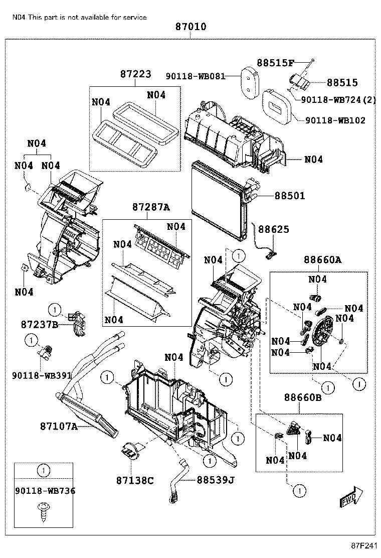 87010-WB005 UNIT ASSY, AIR CONDITIONER product image