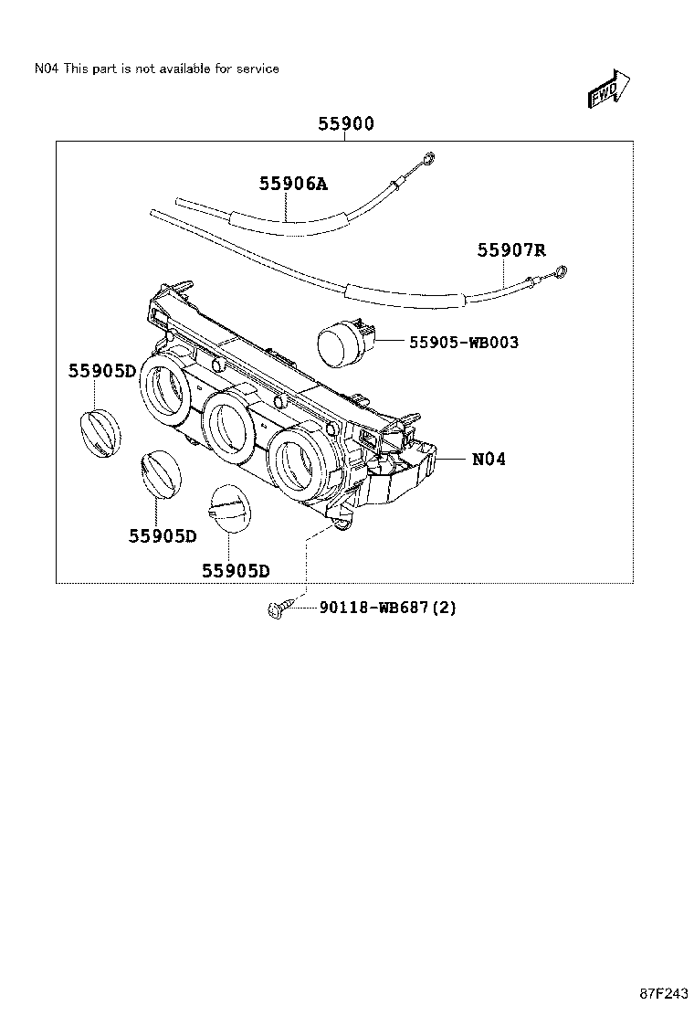 55936-WB021 CONTROL ASSY, AIR CONDITIONER product image