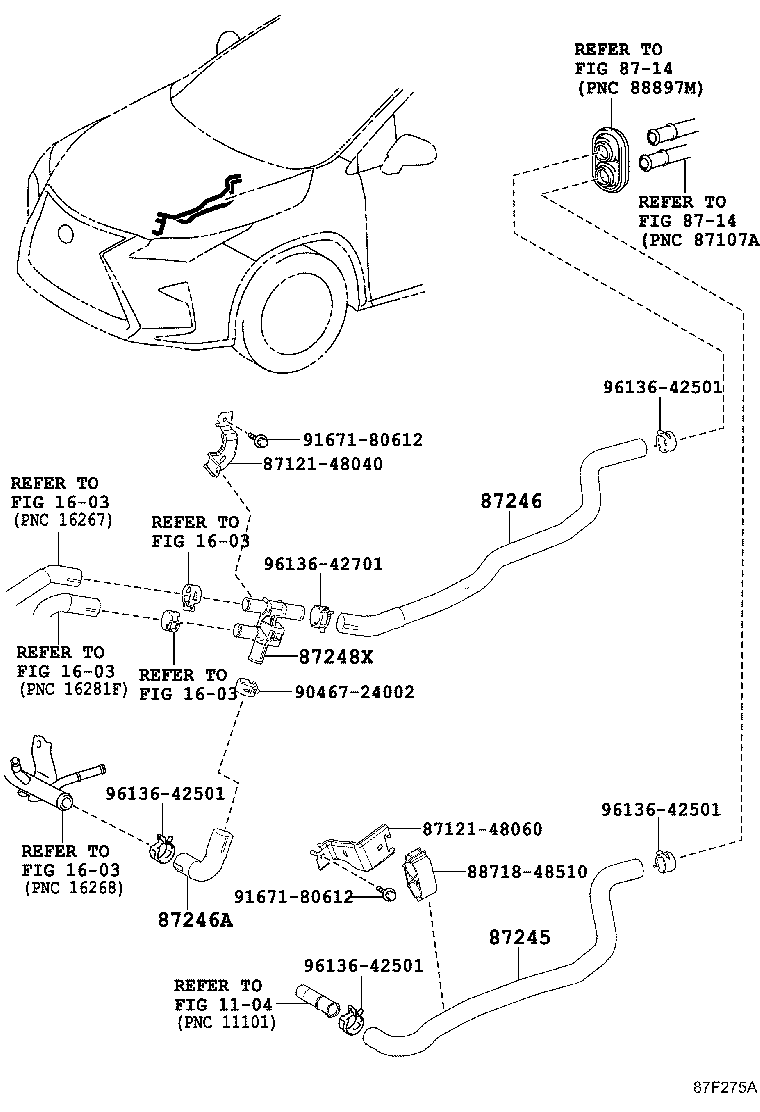 87248-78010 PIPE, HEATER WATER product image