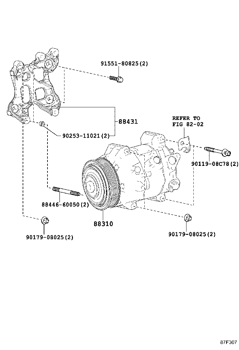 88310-48321 COMPRESSOR ASSY, W/PULLEY product image