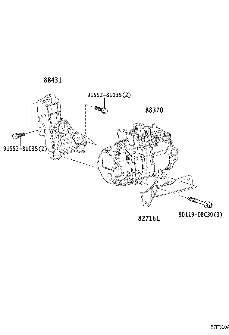 88431-48070 BRACKET, COMPRESSOR MOUNTING, NO.1 product image