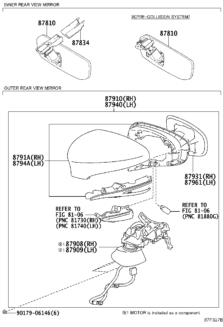 87931-30C80 OUTER MIRROR, RH product image