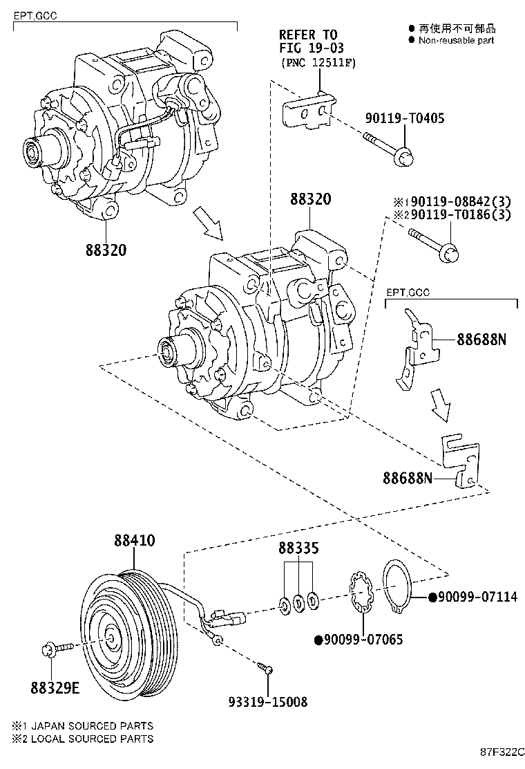 88310-0KA40 COMPRESSOR, W/MAGNET CLUTCH product image