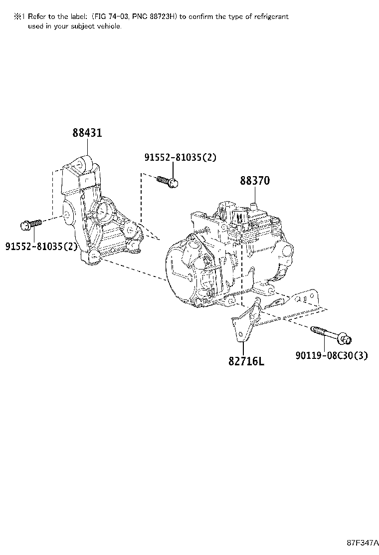 88310-48321 COMPRESSOR ASSY, W/PULLEY product image