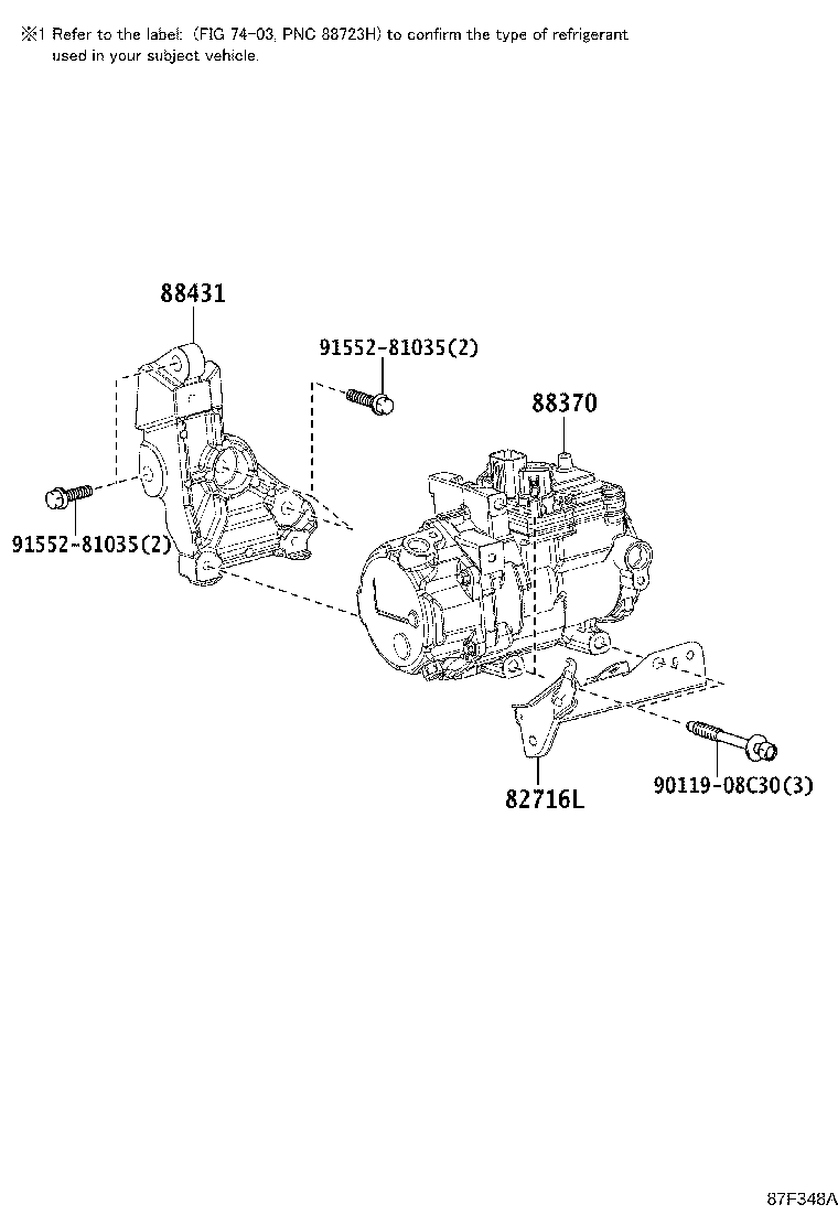 88310-48321 COMPRESSOR ASSY, W/PULLEY product image