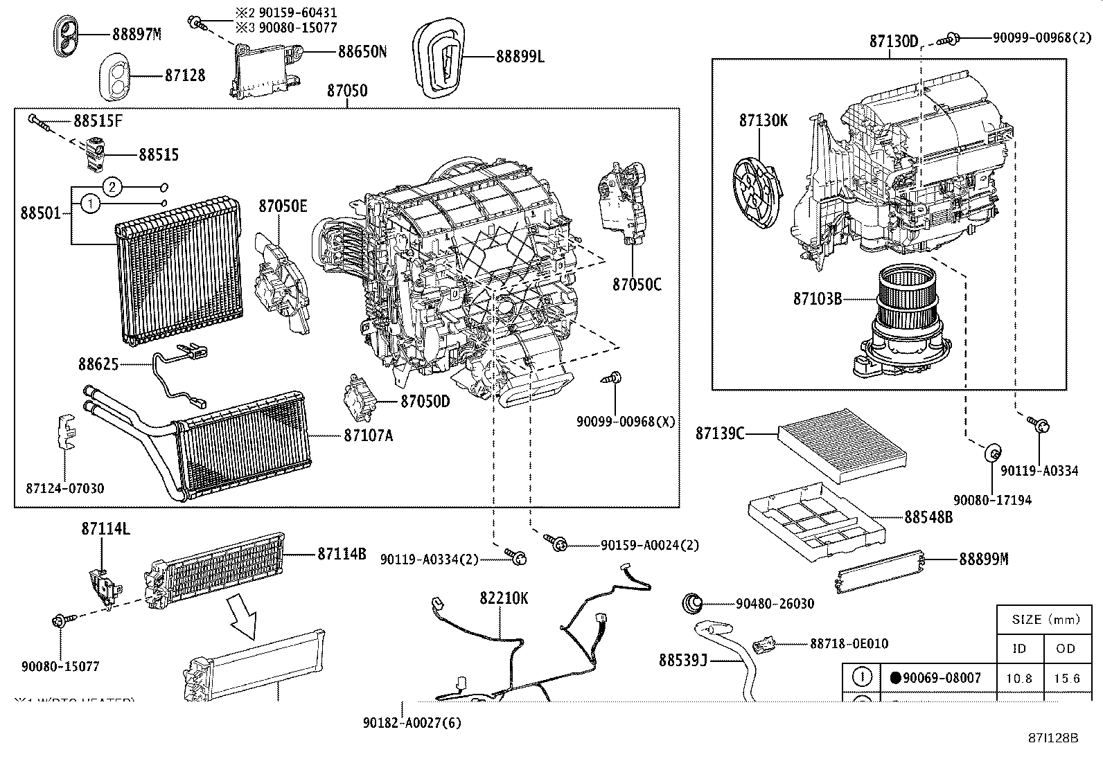Toyota 88501-0E130 EVAPORATOR SUB-ASSY, COOLER, NO.1