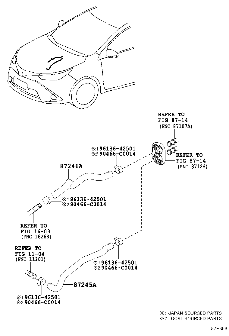 87245-02Q70 HOSE, HEATER WATER, OUTLET A product image