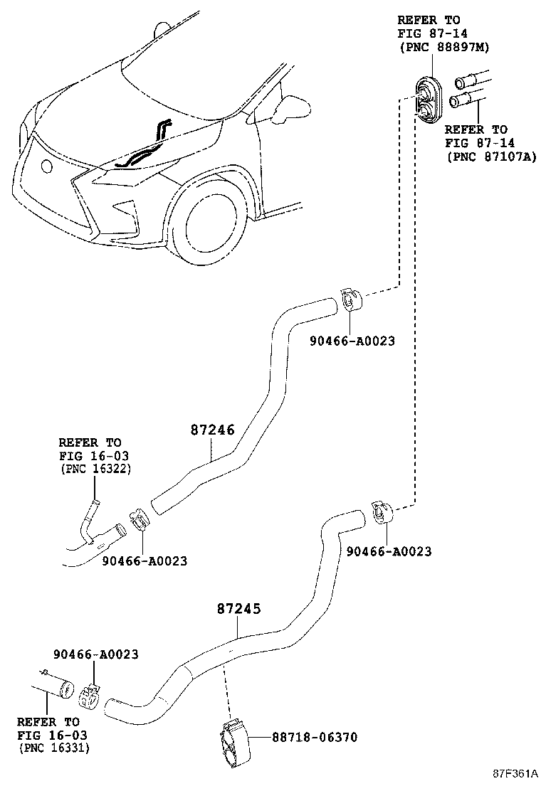 Toyota 87245-0E430 HOSE, HEATER WATER, INLET A