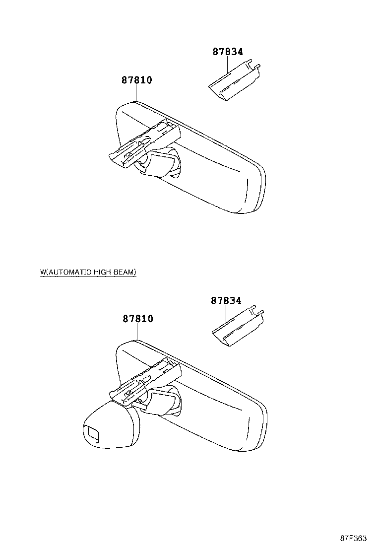 87810-0G030 MIRROR ASSY, INNER REAR VIEW product image