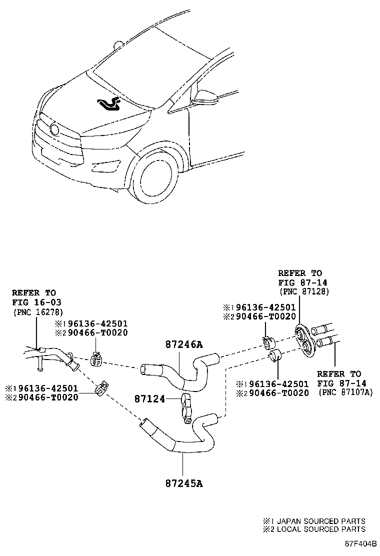 87245-0K850 HOSE, HEATER WATER, OUTLET A product image