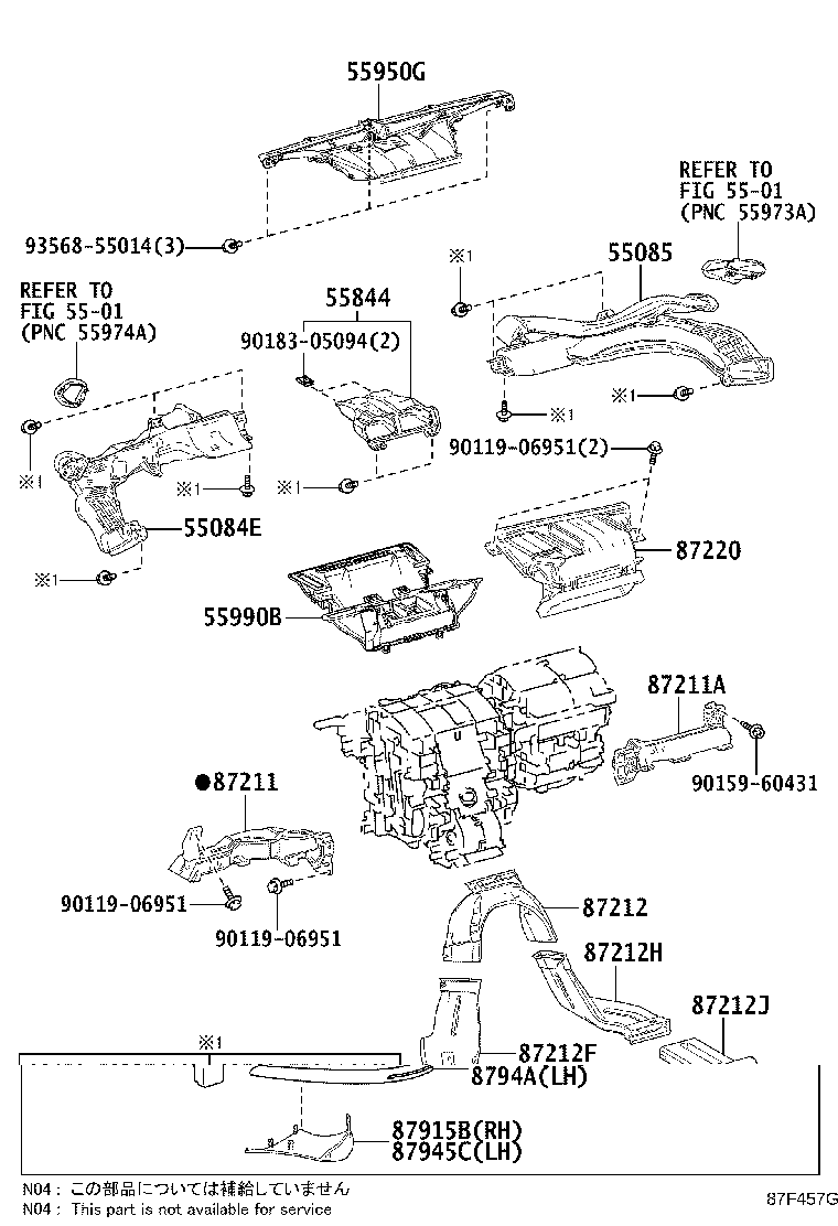 Toyota 55900-47190 CONTROL ASSY, AIR CONDITIONER