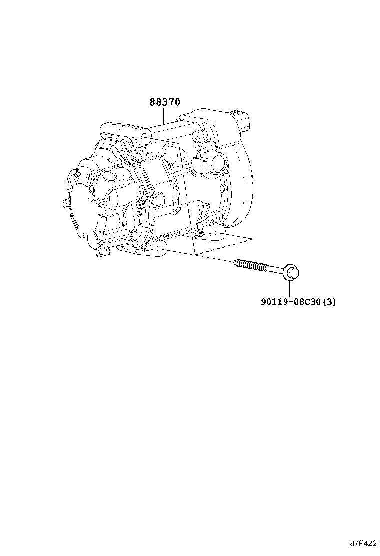 88370-47091 COMPRESSOR ASSY, W/MOTOR product image