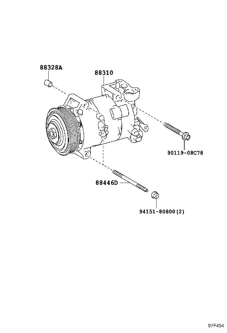 88310-42540 COMPRESSOR ASSY, W/PULLEY product image