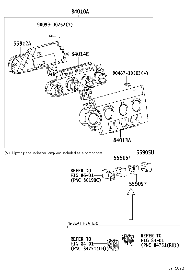 Toyota 55900-0C050 CONTROL ASSY, AIR CONDITIONER